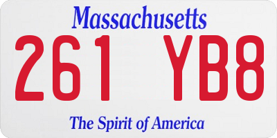MA license plate 261YB8