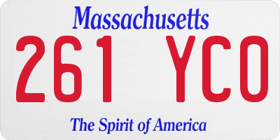 MA license plate 261YC0