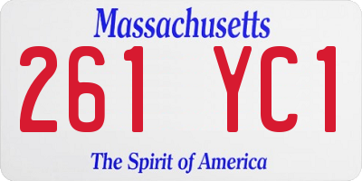 MA license plate 261YC1