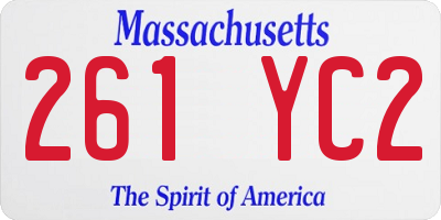 MA license plate 261YC2