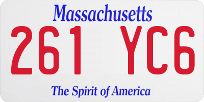 MA license plate 261YC6