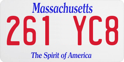 MA license plate 261YC8