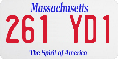 MA license plate 261YD1