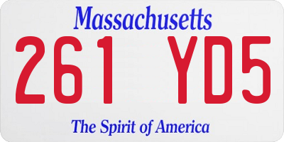 MA license plate 261YD5
