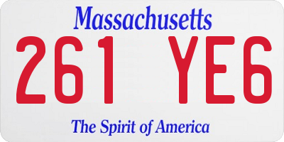 MA license plate 261YE6