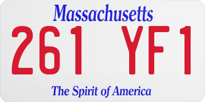 MA license plate 261YF1