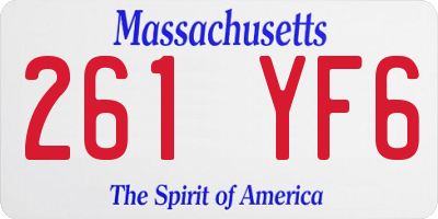 MA license plate 261YF6