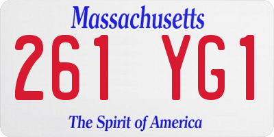 MA license plate 261YG1