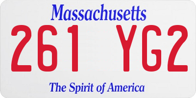 MA license plate 261YG2