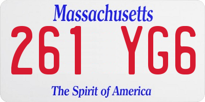 MA license plate 261YG6