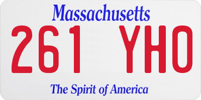 MA license plate 261YH0
