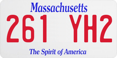 MA license plate 261YH2