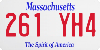 MA license plate 261YH4