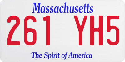 MA license plate 261YH5
