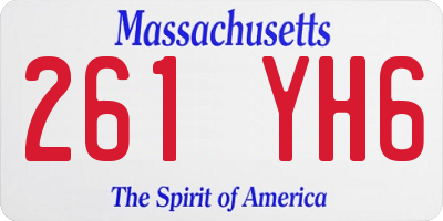 MA license plate 261YH6