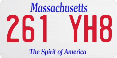 MA license plate 261YH8