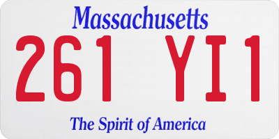 MA license plate 261YI1