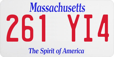 MA license plate 261YI4