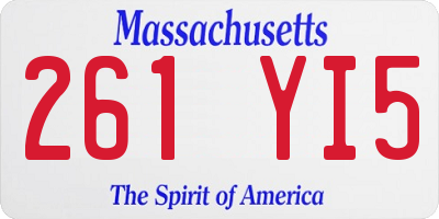 MA license plate 261YI5