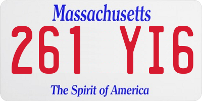 MA license plate 261YI6