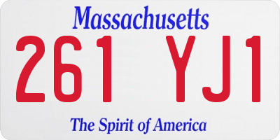 MA license plate 261YJ1