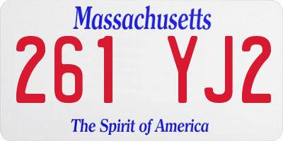 MA license plate 261YJ2