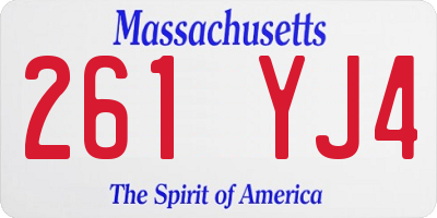 MA license plate 261YJ4