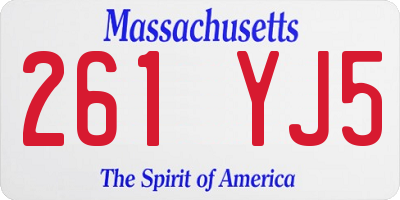 MA license plate 261YJ5