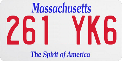 MA license plate 261YK6