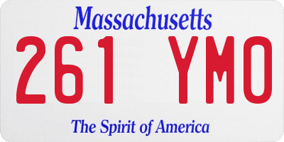 MA license plate 261YM0