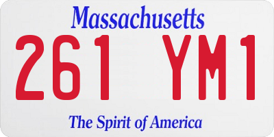 MA license plate 261YM1