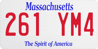 MA license plate 261YM4