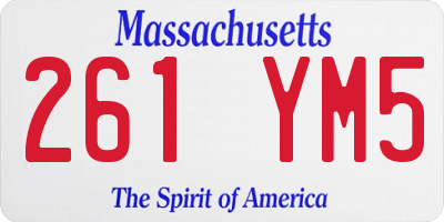 MA license plate 261YM5