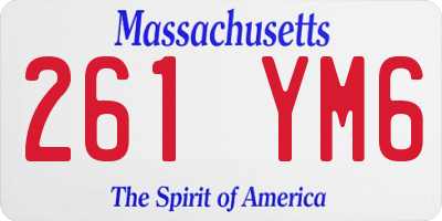 MA license plate 261YM6