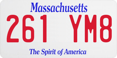 MA license plate 261YM8