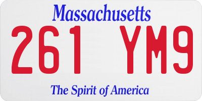 MA license plate 261YM9