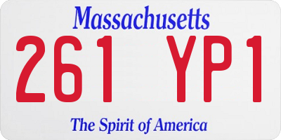 MA license plate 261YP1