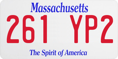 MA license plate 261YP2