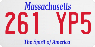 MA license plate 261YP5