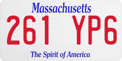 MA license plate 261YP6