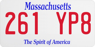 MA license plate 261YP8