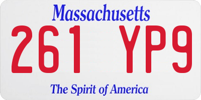 MA license plate 261YP9