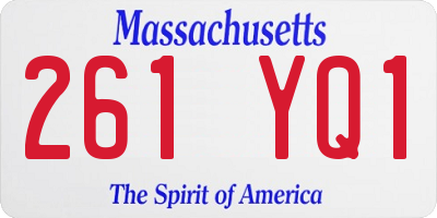 MA license plate 261YQ1