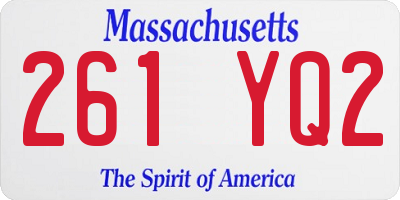 MA license plate 261YQ2
