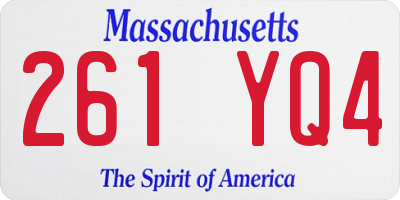 MA license plate 261YQ4
