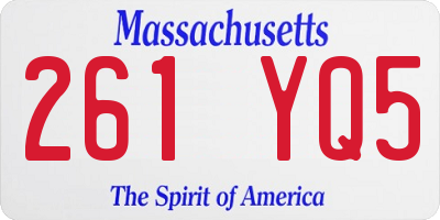 MA license plate 261YQ5