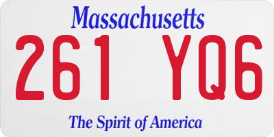 MA license plate 261YQ6