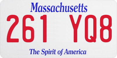 MA license plate 261YQ8
