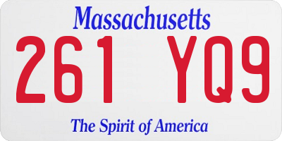 MA license plate 261YQ9