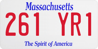 MA license plate 261YR1